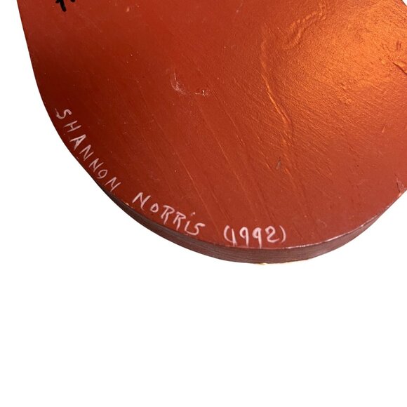 Vintage Hand-Painted Santa Claus Wooden Paddle Art Wall Decor - Picture 6 of 7